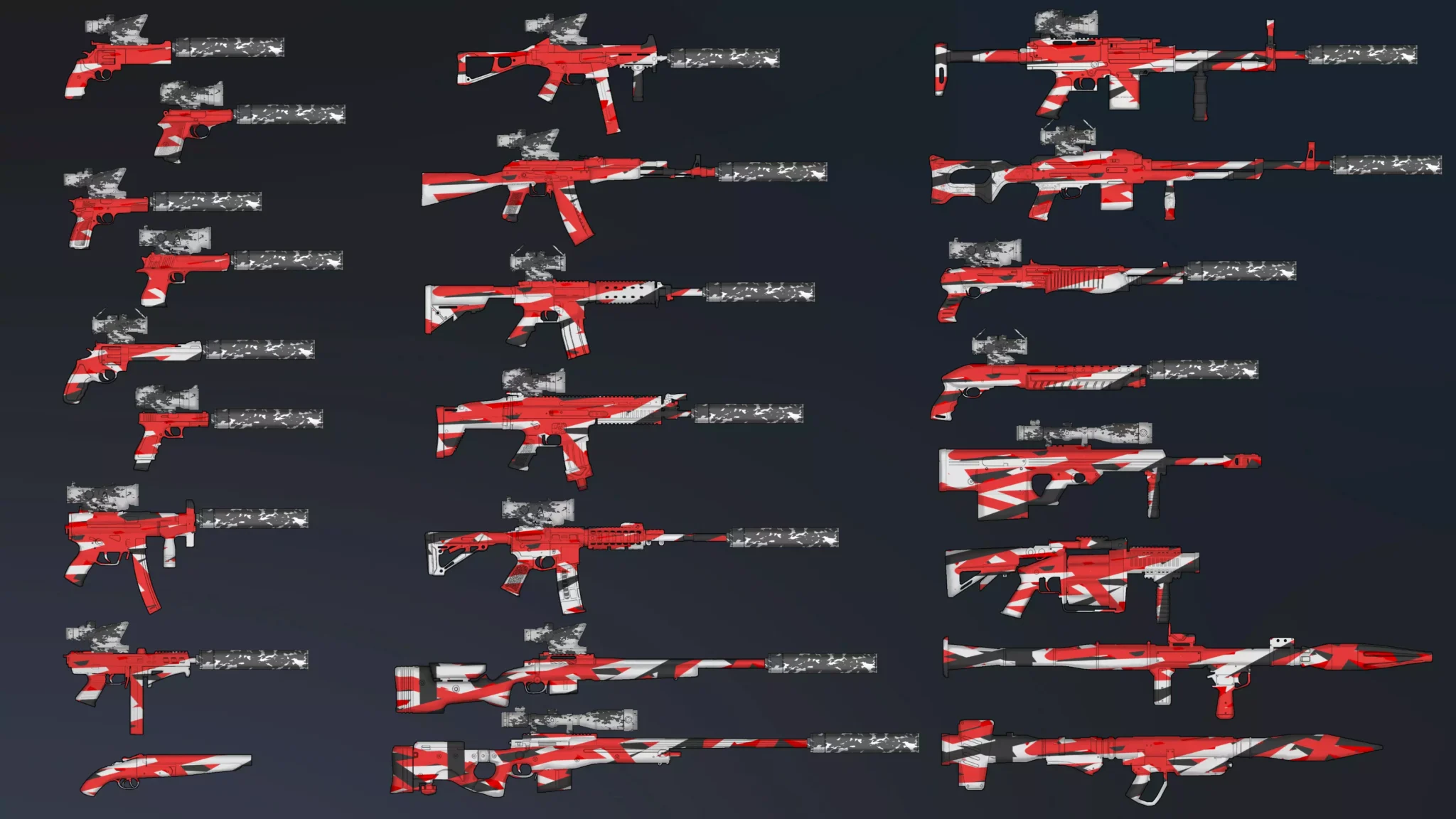 Weapon Pack 2D, Red Tinted